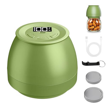 Mason Jar Vacuum Sealer for Regular and Wide Mouth Jars, Green - color: Green