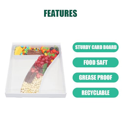 15.7Inch Cardboard Charcuterie Board Number Paper Mache Cut Out Food Sweet Container Tray With Clear Cover (number7)
