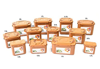 e-jen Premium Kimchi, Sauerkraut Container Probiotic Fermentation with Inner Vacuum Lid (Earthenware Brown, 3.1 gal/ 12L) - color: Earthenware Brown, size: 3.1 gal