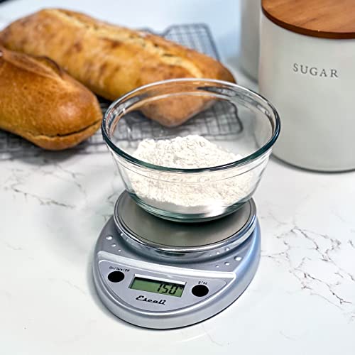 Escali Primo Digital Food Scale Multi-Functional Kitchen Scale and Baking Scale for Precise Weight Measuring and Portion Control, 8.5 x 6 x 1.5 inches, Chrome - color: Chrome