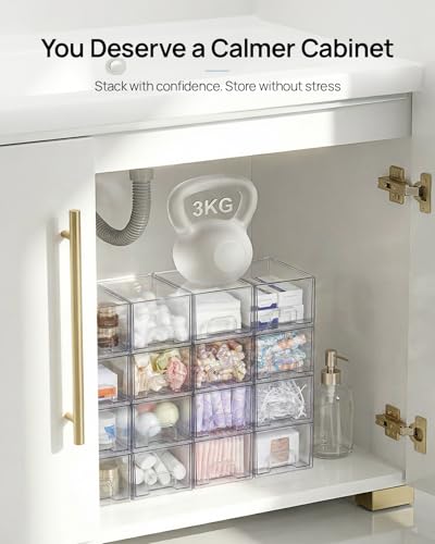 Vtopmart 10 Pack Small Clear Stackable Storage Drawers, Acrylic Bathroom Makeup Organizer, Plastic Storage Bins For Vanity, Undersink, Kitchen Cabinets, Pantry, Home Organization - style: 10pack-Clear