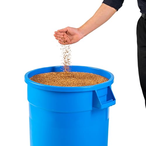 PRO&Family Commercial Round Trash Can, Ingredient Bin, Heavy-Duty Plastic, Anti-Static, Kitchen, Office, Outdoor Use (Blue, 20 Gallon) - color: Blue, size: 20 Gallon