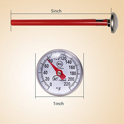 KT THERMO Instant Read 1-Inch Dial Thermometer,Best for The Coffee Drinks,Chocolate Milk Foam - size: 1-PACK