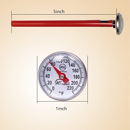 KT THERMO Instant Read 1-Inch Dial Thermometer(4-Pack),Best for The Coffee Drinks,Chocolate Milk Foam - size: 4-PACK