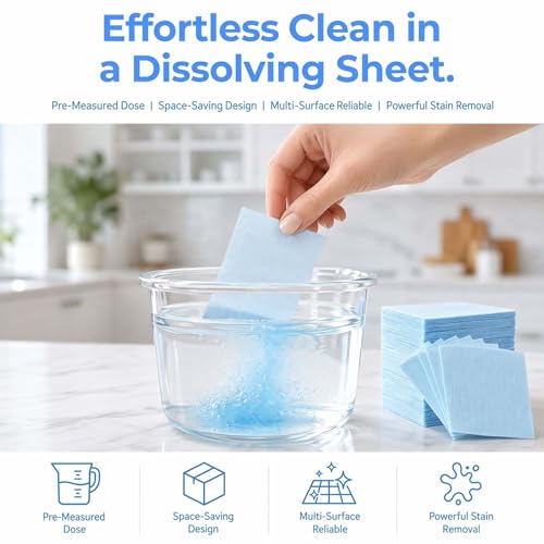 100 Piece Floor Cleaning Tablets, Multi-Surface Cleaner, Water Soluble Floor Cleaner for for Hardwood, Tile, Laminate Floors, Home Cleaning for Kitchen, Bathroom & Living Room