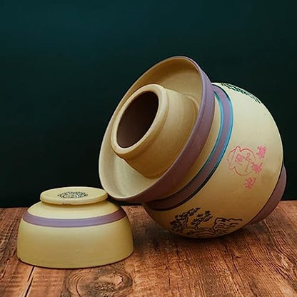 Traditional Chinese Pickle Jar Ceramic Jar with Lid, Fermentation Kit Crock with Water Seal Airlock Lid, Fermentation Jar for Pickles, Kimchi, Sauerkraut,Paocai Jar 6.5Kg - size: 6.5Kg