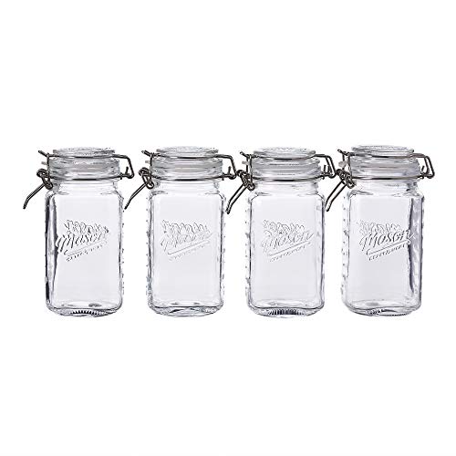 Mason Craft & More Airtight Kitchen Food Storage Clear Glass Clamp Jars, 17 Ounce (0.5 Liter) Tall Mini Clamp Jar - size: 17 ounce (0.5 liter) Mini Tall Jar - Pack of 1