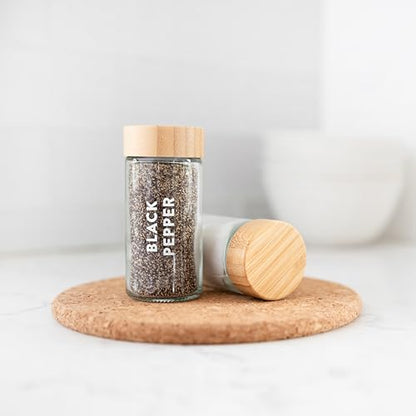 Clear Spice Labels for Glass Jars, 168 Preprinted Spice Jar Labels, Waterpoof Seasoning Herb Stickers Only, Kitchen Container Pantry Organization - style: Clear Spice Labels