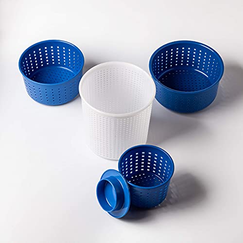 Cheese making Cheese Molds Set Cheese making mold Goat cheese Fresh cheese Kitchen utensils Cheesemaking Cheese making press molds Milk Soft cheese Rennet Cheese molds 0.55-3.30 lbs Original HOZPROM