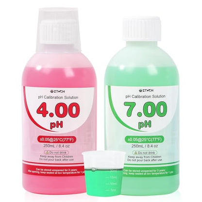 Food pH Meter for Canning with pH 4.00 pH 7.00 Calibration Solution Each 8.4oz /250ml, pH Tester for Dough, Brewing, Fermentation