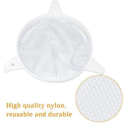 Generic Honey Strainer Durable Double Sieve Extractor for Beekeeping Kitchen White 9.45inch 2pcs