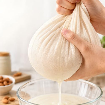 Reusable Cheesecloth, 20x20 Inch Hemmed 100% Unbleached Cotton Strainer Cloth, Washable for Cooking, Baking, Juicing & Cheese Making