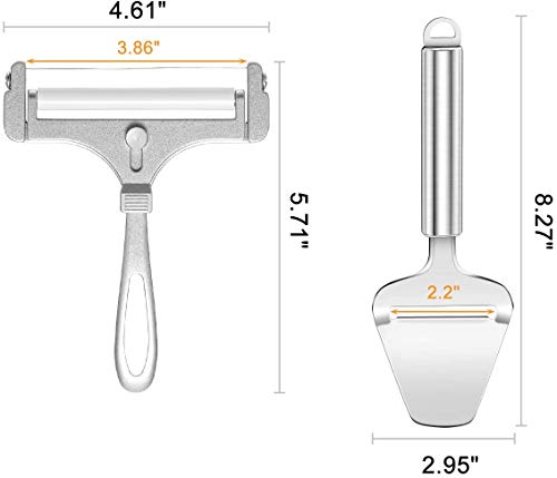 Linwnil Cheese Slicer Set Stainless Steel Wire Cheese Slicer Thickness Adjustable Cheese Cutter for Cutting Soft, Semi-Hard, Hard Cheeses (cheese 3+1, PCS, 4) - size: cheese 3+1