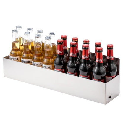 FlagShip Speed Rail 22 Inch Stainless Steel Liquor Bottle Holder Wall Mounted Syrup Rack Bottle Storage for Bar,Kitchen,Coffee Station