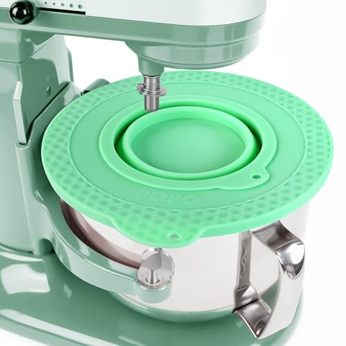 Silicone Mixer Bowl Cover Compatible with KitchenAid 6 Quart Bowl-Lift Stand Mixer, Mixer Bowl Lid to Prevent Spilling of Ingredients - color: Fit for 6qt - Green