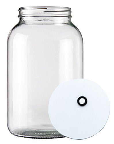 One Gallon Wide Mouth Glass Jar With Grommeted Lid by Home Brew Ohio