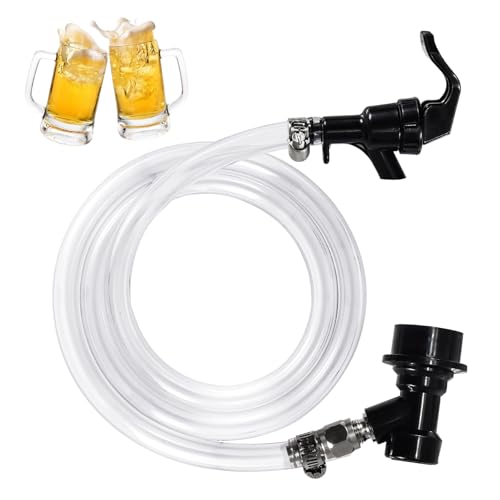 5FT Ball Lock Beer Line Assembly - 5/16" Liquid Line with Picnic Tap Faucet & Quick Disconnect PVC Tubing Ball Lock Picnic Tap for Corny Keg Ball Lock Keg Beer Dispenser Soda Dispensing - size: 5FT- 1 Pack