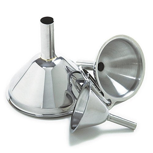 Norpro Stainless Steel Funnels, Set of 3, Silver - size: Pack of 1
