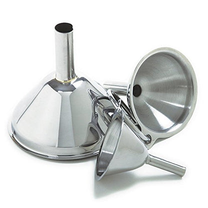 Norpro Stainless Steel Funnels, Set of 3, Silver - size: Pack of 1