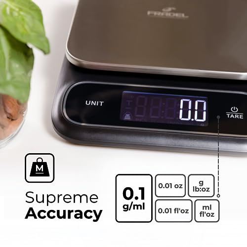 Fradel 0.1g Digital Kitchen Food Scale in Grams & Ounces - 11lb, for Cooking, Baking, Weight Loss - Square - style: Square
