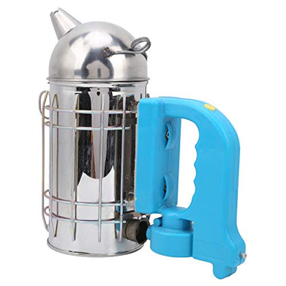 Dome Stainless Steel Bee Hive Smoker with Heat Cover Beekeeping Equipment, Electric Bee Smoke Transmitter with Bracket