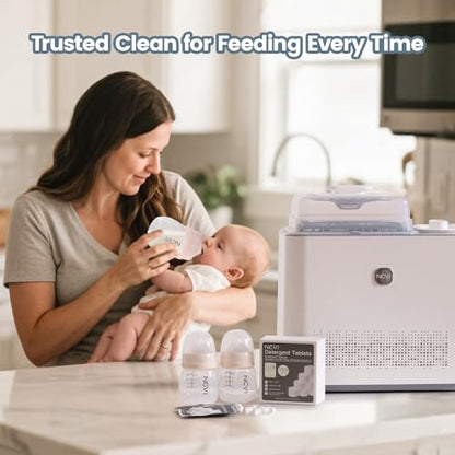 NCVI 150 PCS Detergent Washing Block Tablets, All-in-one Stain Removal, Sterilization and Deodorization Effect Compatible with NCVI/Momcozy/Baby Brezza/Grownsy Bottle Washer Machine Soap, Low-foaming