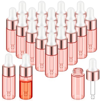 Didaey 100 Pcs 1/2/3/5/10/15 ml Mini Glass Oil Dropper Bottle Bulk, Clear Essential Small Empty Bottles Sample Containers Perfume Liquid Vials with Cap for Traveling (10 ml,Blush Pink) - color: Blush Pink, size: 10 ml