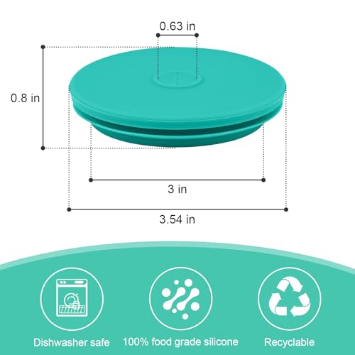 Wide Mouth Mason Jar Fermentation Lids – Silicone Fermenting Caps with Waterless Airlock, Self-Burping Fermenter Tops for Pickles, Kimchi, and Probiotic Foods, 3 Pack Mint (Jars Not Included) - color: Mint