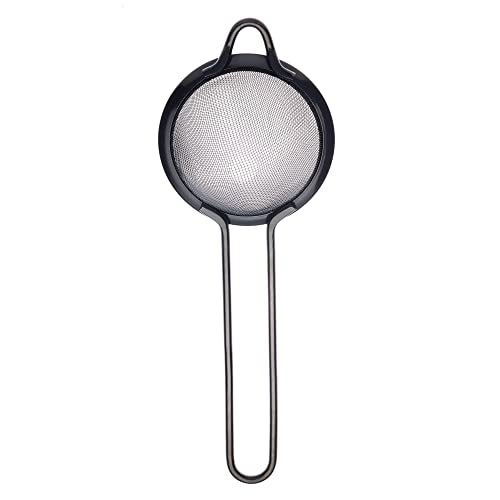 Barfly Fine Mesh Strainer, 3 1/2" Diam. Bowl, Gun Metal Black