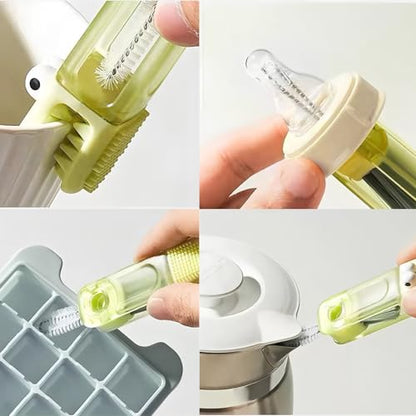3 in 1 Multifunctional Cup Lid & Bottle Gap Cleaning Brush Set - Portable Crevice Cleaner for Tight Spaces, Home Kitchen Generic Use (3-Pack,Style2)