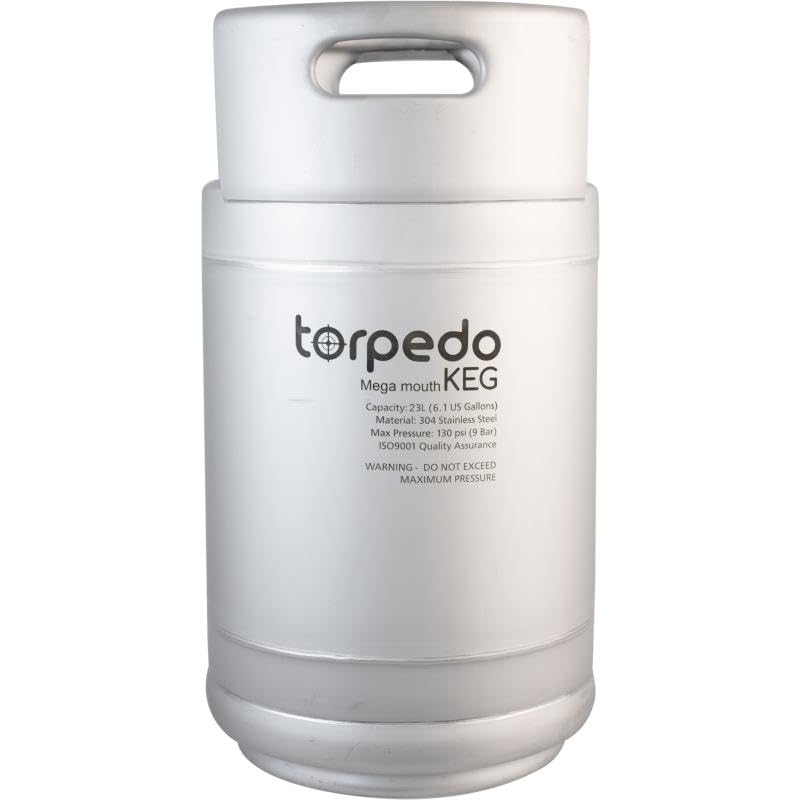Torpedo Megamouth Keg | Ball Lock Keg | Stainless Steel Corny | 6 gal.
