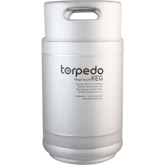 Torpedo Megamouth Keg | Ball Lock Keg | Stainless Steel Corny | 6 gal.