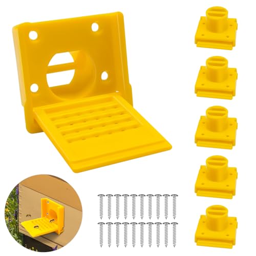 Bee Hive Entrance Reducer, 6 Pack Plastic Beehive Entrance Reducer, Yellow Portable Mouse Guard for Beehive,Bee Hive Ventilation,Beehive Travel Gate,Bee Hives Boxes Starter Kit, Beekeeping Supplies - color: Yellow-6pcs