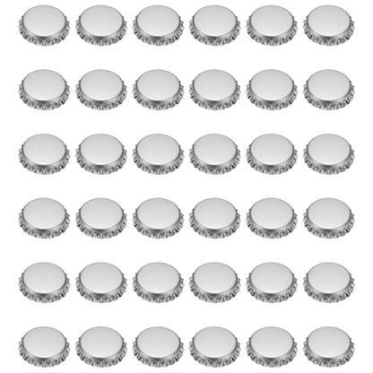 uxcell 108 Pcs Oxygen Absorbing Beer Bottle Caps, 32mm Pry Off Bulk Crown Caps Bottle Toppers for Soda Beer Wine Glass Bottles Home Brewing DIY Pendants or Craft Scrapbooks, Silver - color: Silver