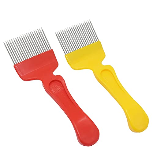 Beekeeping Tool, Bee Keeping Uncapping Fork with 21 Tines, Stainless Steel Bee Keeping Beekeeper Tool - color: Yellow