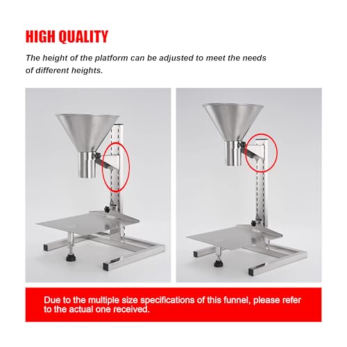3.1inch Stainless Steel Feeding Hopper with Support Stand Manual Filling Package Funnel for Filling Powder Paste Liquid Granule