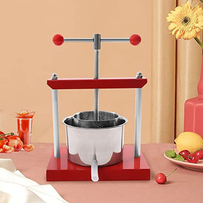 Durable 3L/6L Stainless Steel Cheese Tincture Herb Fruit Wine Manual Press for Making Wine or Juice from Honey (3L) - size: 3L