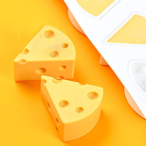 OCPO KITCHEN Cheese Silicone Baking Mold for Mousse Cake, CheeseCake, French Dessert, Pastry, Chocolate, Ice Cream, Pudding, Cake Decoration Mold, 3D Cheese Shape (8-Cavity) - style: Cheese (8-Cavity)