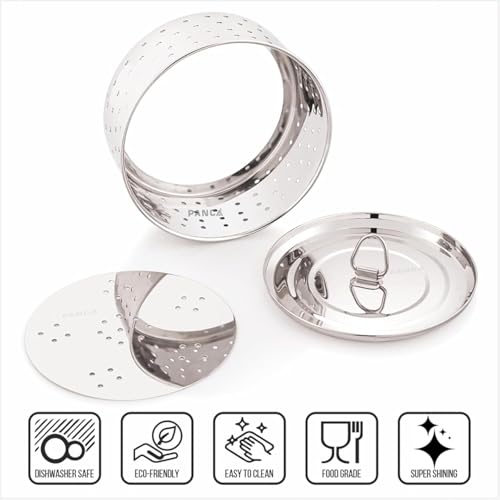 PANCA Stainless Steel Round Paneer Mould | Paneer Strainer 500ml | Paneer Press Mould Maker (Round, Pack of 1, Silver)