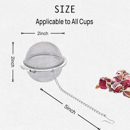 4Pcs 304 Stainless Steel Tea Infuser for Loose Leaf Tea, Extra-Fine Mesh Tea Strainer Ball, Tea Diffuser with Long Chain for Mug & Teapot, Reusable Tea Infusers for Herbal Tea & Spices - size: 4 pcs for value