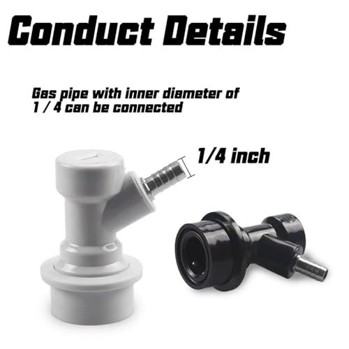 PERA Ball Lock Quick Disconnect Set (5pairs) Brand Ball Lock Gas and liquid Disconnect 1/4 Barb Cornelius Keg Ball Lock Corny Keg Parts Ball Lock Keg Fittings for Homebrew keg kegging