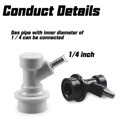 PERA Ball Lock Quick Disconnect Set (5pairs) Brand Ball Lock Gas and liquid Disconnect 1/4 Barb Cornelius Keg Ball Lock Corny Keg Parts Ball Lock Keg Fittings for Homebrew keg kegging