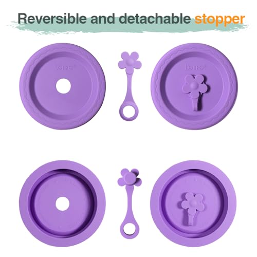Silicone Mason Jar Lids with Straw Hole for Regular & Wide Mouth Jars | Regular and Wide Mouth Compatible, With Straw Hole, With Stopper,BPA Free,Dishwasher Safe - color: light color 4pcs
