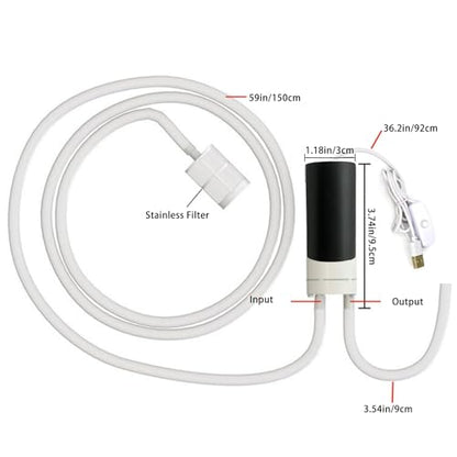 Food Grade Wine Siphon Pump, USB Wine Transfer Pump Auto Siphon Self Priming Pump for Bottling Home Brew Wine, Beer, Mead, Water, Beverages and Kombucha Beer Transfer Pump No Mess 2L/Min Low Noise - color: Black