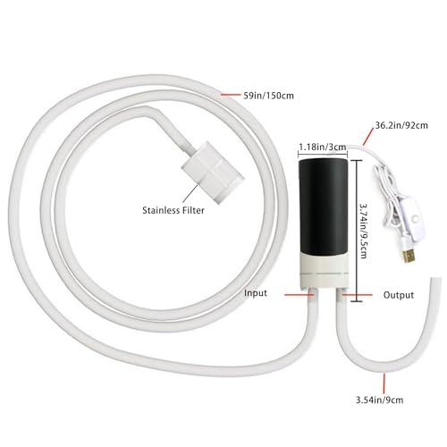 Portable Food Grade Wine Siphon USB Electric Auto-Siphon Self Priming Pump for Bottling Home Brew Wine, Beer, Beverages and Kombucha, DC 5v Mini water Transfer Pump, No Mess Leak,Low Noise