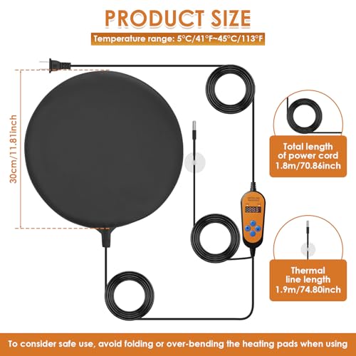 Kombucha Heating Pad, Home Brewing Fermentation Heating Pad with Temperature Controller, Fermentation Heater Warmer, Multipurpose Brewing Heat Pad for Plastic and Glass Carboy Fermentors
