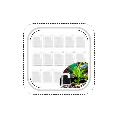 Aquarium Filter Media Bags 15pcs Fish Tank Ultra Fine 100 Micron Mesh Bags with Plastic Zipper for Bio Rings Ceramic and Activated Carbon (3" x 4")