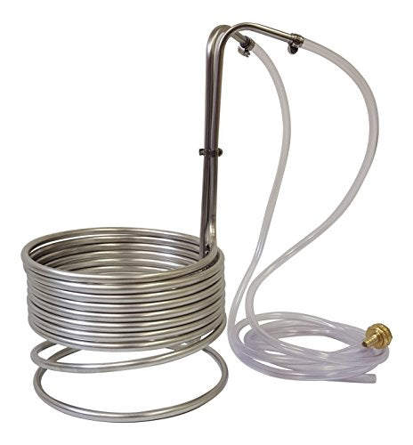 NY Brew Supply Stainless Steel Wort Chiller, 3/8" x 2.5', Silver - size: 3/8" x 2.5'