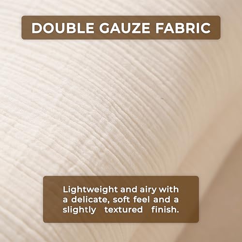 THE ART BOX Double Gauze Cotton Fabric by The Yard - 100% Cotton Muslin Fabric for DIY Craft & Sewing Material Like Dress, Towel, Bedding Sets, Cheesecloth, Boho Table Runner Fabric (White, 1 Yard) - size: 1 yard pre cut
