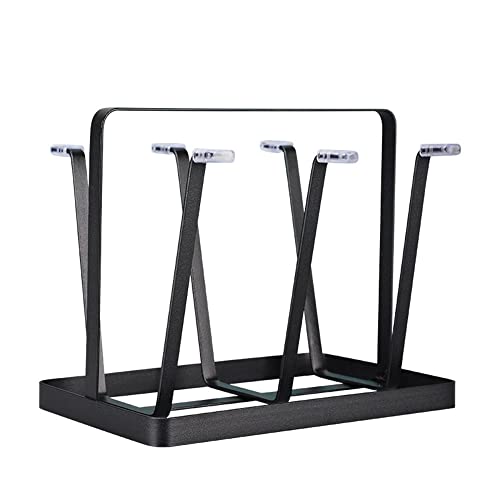 Glass Cup Drying Rack, Nordic Style Wine Glass Drying Rack, Coffee Cup Holder, Water Bottle Organizer Metal Stand, Suitable for Home, Office, Kitchen, Black - color: Black